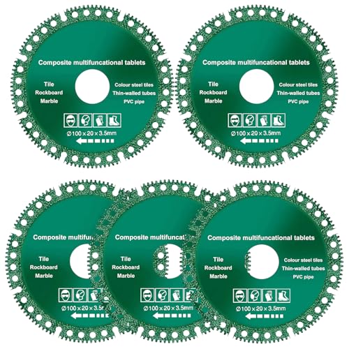 5 PCS 4 Inch Indestructible Disc for Grinder, Angle Grinder Cutting Disc, Composite Multifunctional Cutting Disc, Apply to Multifunctional Cutting Blade for Various Materials, Green