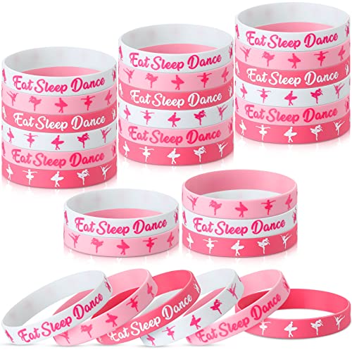 30 Pcs Ballet Party Favors Silicone Wristbands - Inspirational Bracelets