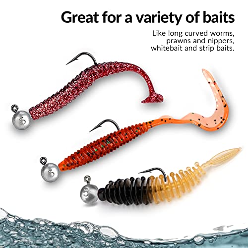 THKFISH 1/6oz Ball Jig Heads with Bait Holder - 10 Pcs