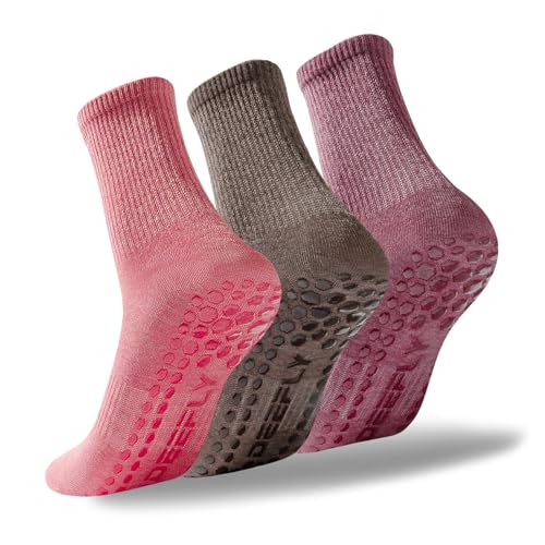 Yoga Socks for Women - Non-Slip Grip Pilates Socks, One Size - Ka+fen+hong