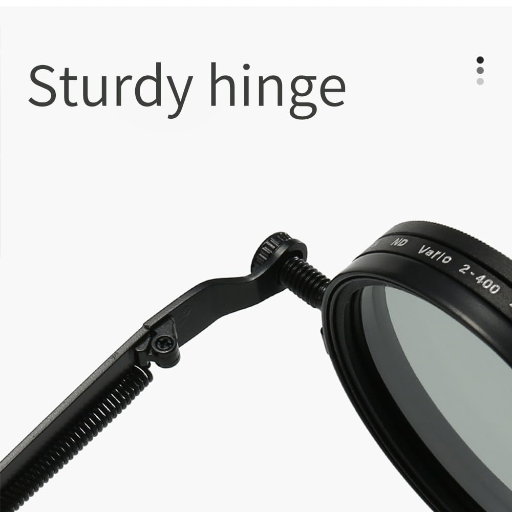 YG Culture Steampunk Rotating ND Filter Sunglasses, Adjustable Tint & UV400 Protection for Driving, Fishing, and Outdoor Activities (Black Frame)