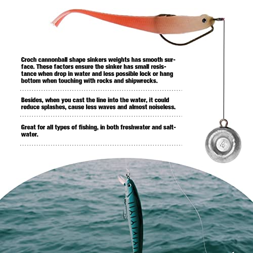 1oz Disc Fishing Sinkers - 5 Pieces for Saltwater Fishing