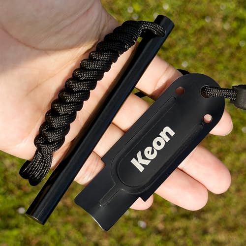 Ferro Rod Fire Starter Survival Tool Kit with Paracord Lanyard