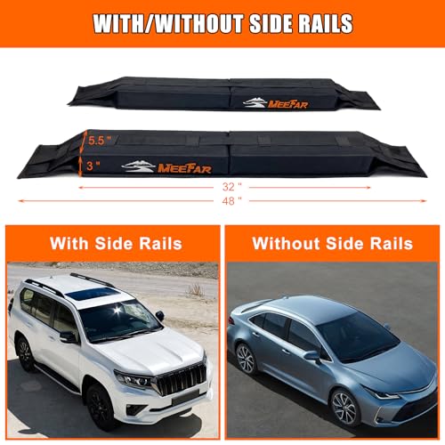 Universal Kayak Roof Rack Pads - 32 Inch Soft Pads with Straps