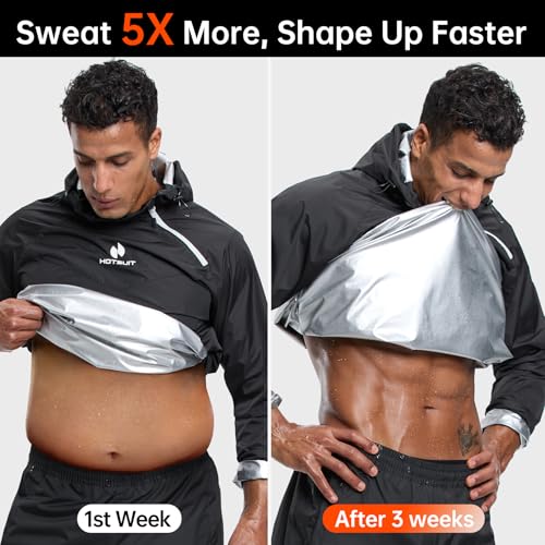 Sauna Suit for Men - Black Jacket Only - X-Large Workout Gear