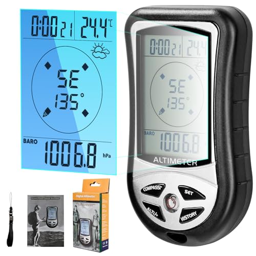 8 in 1 Digital Compass Altimeter & Barometer for Hiking