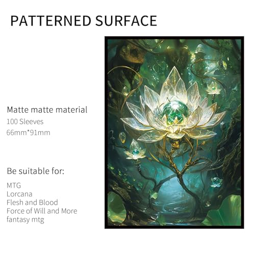 100 Pack Matte Card Sleeves for Magic The Gathering 66x91mm - Transparent Protective Gaming Sleeves