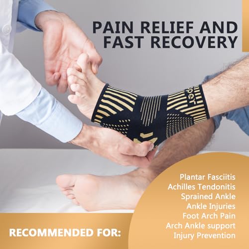 Copper Ankle Brace Support for Pain Relief - X-Large Pack of 2