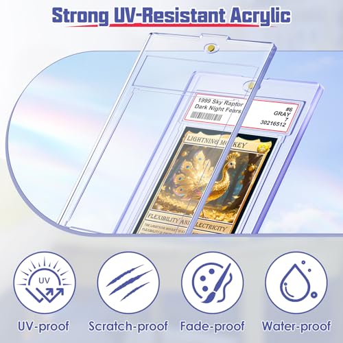 Kitoyz Magnetic Graded Card Slab Case Holder 6 Pack Acrylic Card Protectors