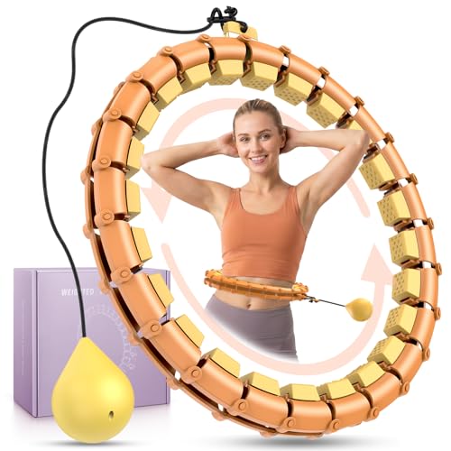Weighted Fitness Hoop - Detachable 47 Inch Silent Hula - Orange