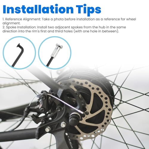 14G Stainless Steel Bicycle Spokes Set - 12pcs 290mm Black