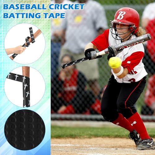Cross Baseball Bat Grip Tape - Non-Slip Black