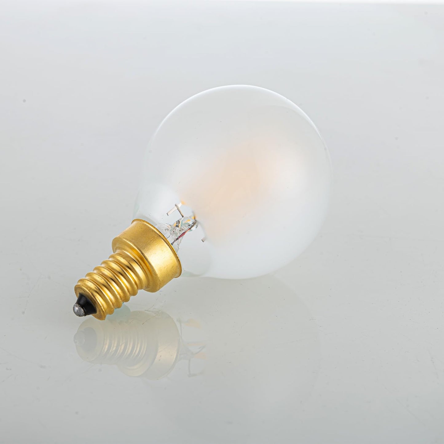 Sunaiony E12 Globe LED Bulbs 2W G16.5 Light Bulbs 25 Watt Equivalent, E12 Round Candelabra Bulbs Dimmable 2700K Warm White Frosted Glass, 6 Pack