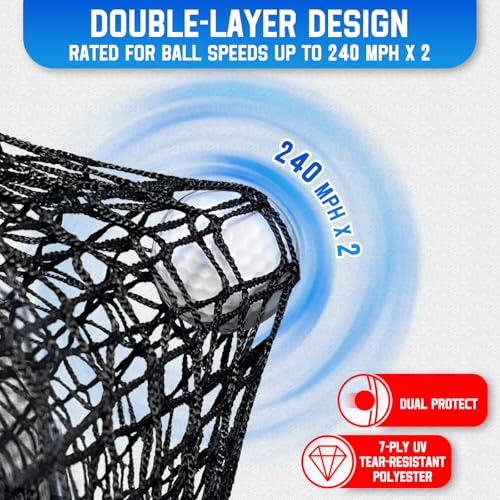 10ft x 7ft Golf Net with Extra Striking Net - Heavy Duty for Indoor & Outdoor Practice