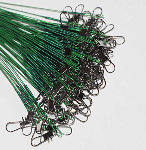 60PCS Nylon-Coated Fishing Wire Leaders with Swivels & Snaps - 3 Sizes, Durable & Abrasion-Resistant