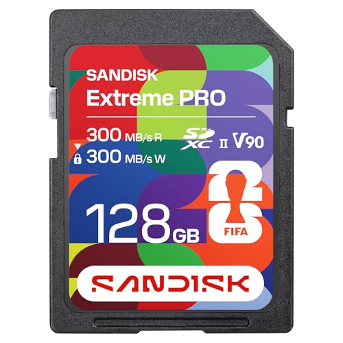 128GB SD UHS-II Memory Card - V90, 300MB/s Speed, 8K Video