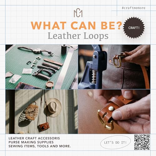 Craftmemore 1 Inch Leather Belt Loop Keeper – Genuine Full-Grain Leather, Black