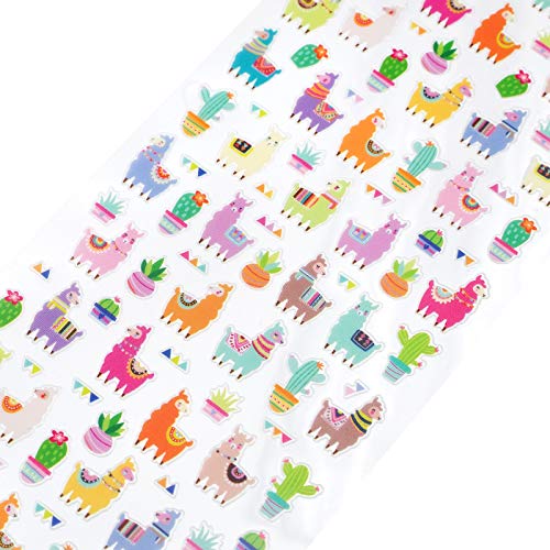 Tiny Llama Squishy Dimensional Stickers - 139 Piece Scrapbooking Set