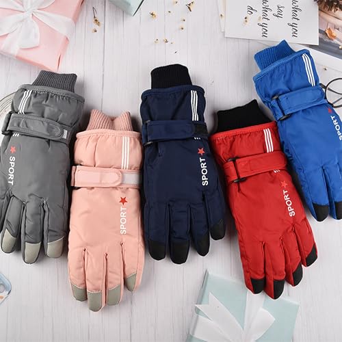 Winter Skiing Snowboarding Gloves for Kids - Pink Mittens
