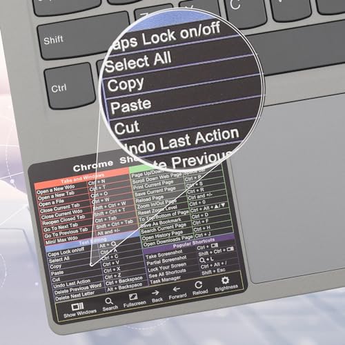 Chromebook Shortcuts Stickers - 2 Pack for 11.6-15.6" Screens