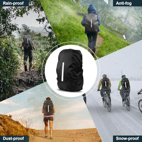 Waterproof Rain Cover for Backpack - L Size (45L-55L), Black