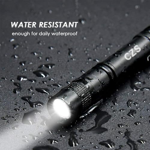 Compact LED Pen Light Flashlight - 2 Pack - High Lumen Aluminum - Round