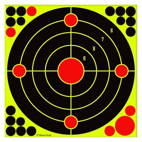 12x12 Inch Fluorescent Yellow Splatter Targets - 10 Pack for Shooting