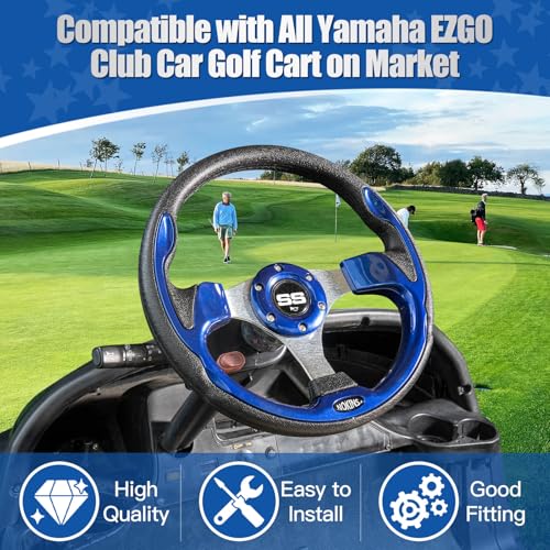 12.5" Universal Golf Cart Steering Wheel - Blue
