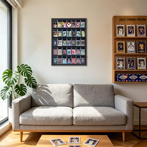 Lockable Baseball Card Display Case - Wall Mount, UV Protection