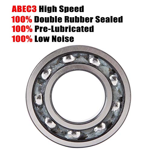 608-2RS Bearing 8x22x7mm - Rubber Sealed Steel 2-Pack
