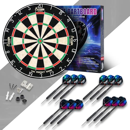 Dartboard Pro Bristle with 12 Darts 18g - 4252 Includes 12 Steel Tips