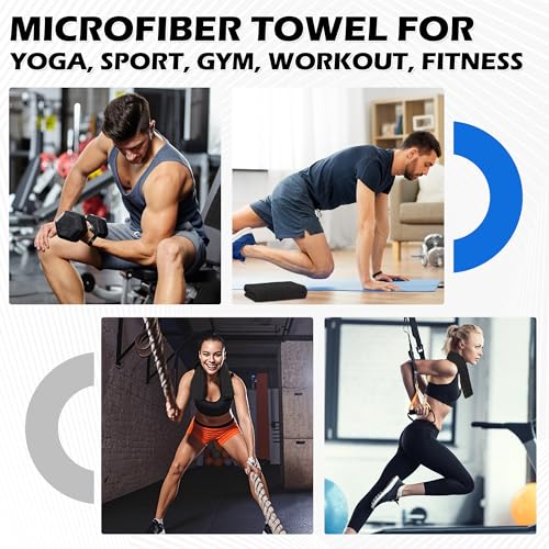 Microfiber Workout Towels - 3 Pack Black Quick Dry Gym Towel