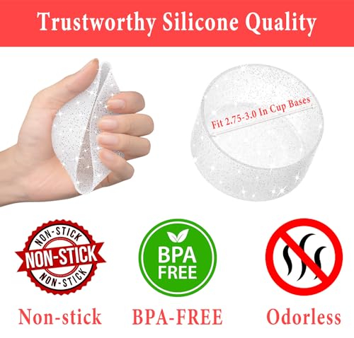 Glitter Silicone Boots for Tumblers - 2-Pack Transparent Glitter