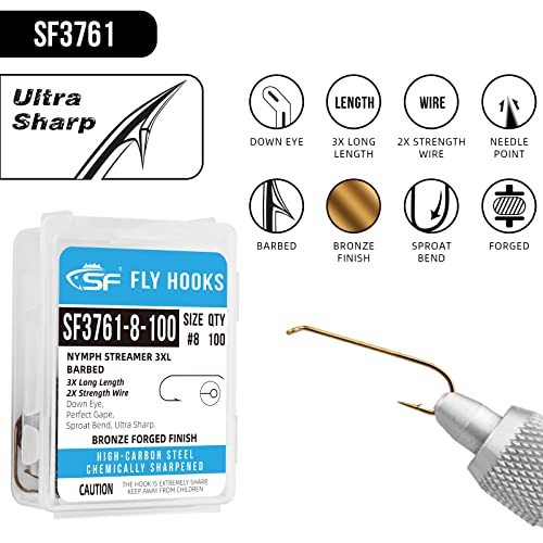 Fly Tying Hooks #14 Ultra Sharp - 100Pcs SF3761-14