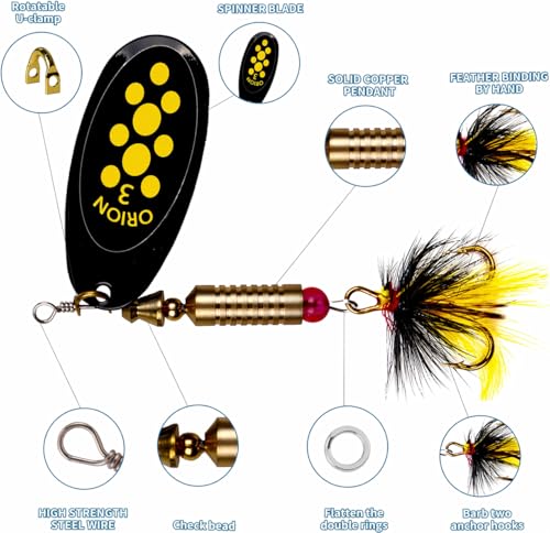 Fishing Lures Kit - 10PCS Inline Spinner Baits for Bass & Trout
