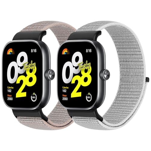 Adjustable Nylon Replacement Bands for Redmi Watch 5/4 & Xiaomi Band 10 Pro - Pink Sand & Sea Shell