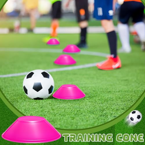 Rose Red Mini Soccer Cones 12 Pack for Agility Training Sports Drills