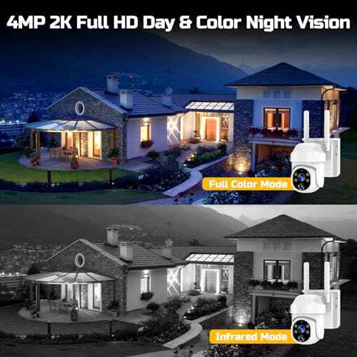 4G LTE Cellular Solar Security Camera Wireless Outdoor, 4G LTE Cellular Security Camera Includes SIM Card, Solar Powered Cellular Camera with PIR Motion Detection & Color Night Vision & Two-Way Audio