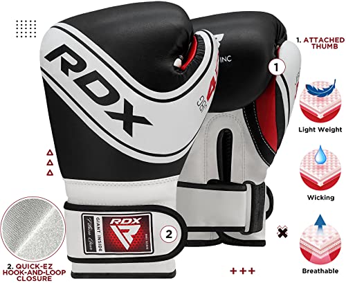 RDX Kids Boxing Gloves 6oz Maya Hide Leather Ventilated, Black