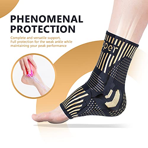 Copper Ankle Brace Support for Pain Relief - X-Large Pack of 2