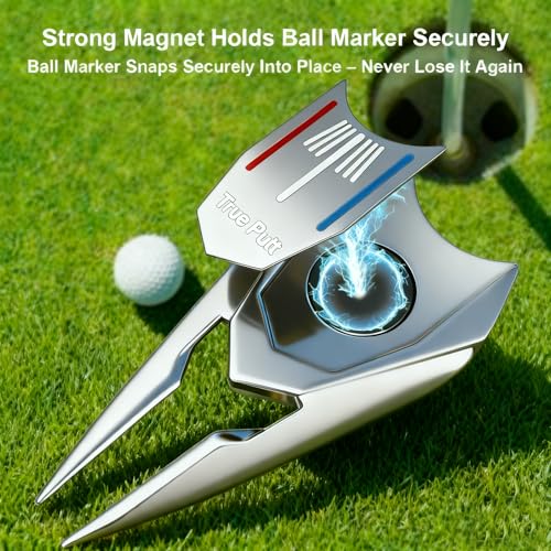 Golf Divot Tool with Ball Marker & Magnetic Clip - Silver