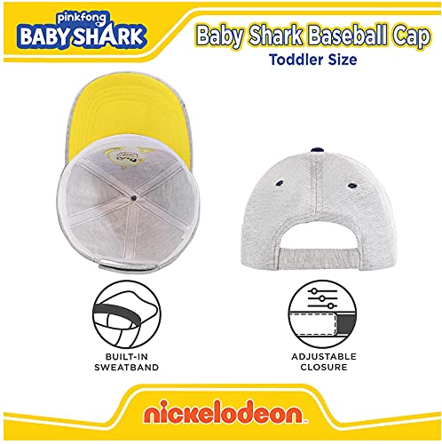 Pinkfong Baby Shark Toddler Baseball Cap 2-4T Gray Adjustable Hat