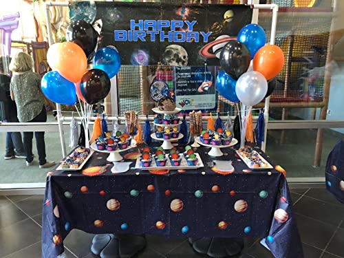 Outer Space Table Cover - 4 Pack Plastic Galaxy Decorations 54"x108"