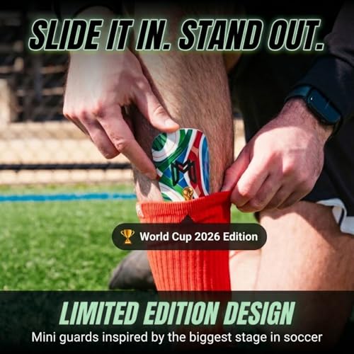 MediCaptain MiniGuards World Cup Mini Shin Guards for Soccer Players – Lightweight & Unobstructed Touch