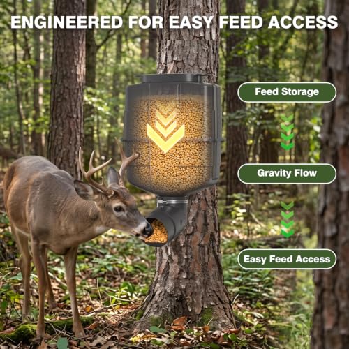 Relvek Gravity Deer Feeder 20-25 lb Capacity No Motor Outdoor Feeding