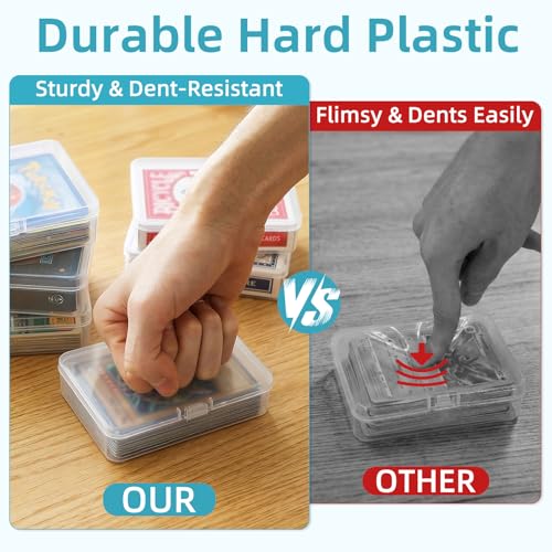 neotidy Playing Card Storage Box Set of 6, Clear Plastic Cases with