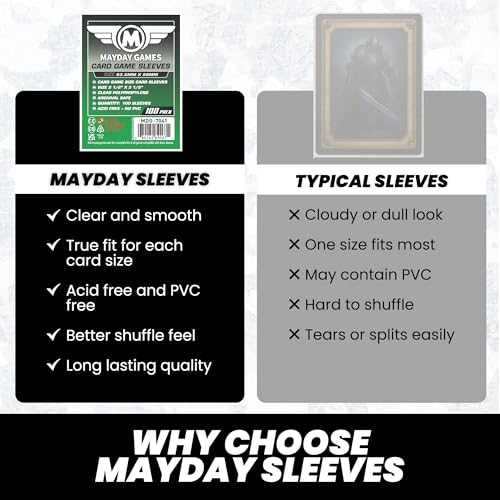 Standard Board Game Card Sleeves 63.5x88mm - 100 Pack - Clear Polypropylene