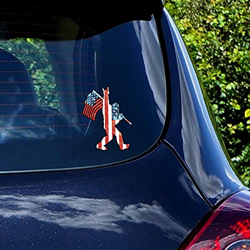 American Flag Decal - 5x5 Inch Patriotic Vinyl Sticker for Car and Laptop