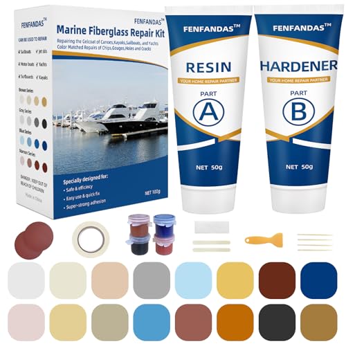 Marine Fiberglass Repair Kit for Boats - Gel Coat & Epoxy Filler