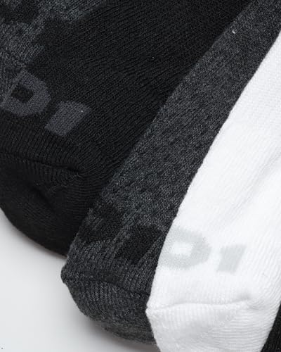 Boys Quarter Athletic Socks - 8 Pack Cushioned Moisture Wicking - S-M Black/White